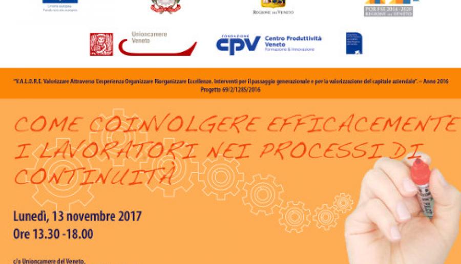 Workshop Come coinvolgere efficacemente i lavoratori nei processi di continuità Workshop Come coinvolgere efficacemente i lavoratori nei processi di continuità