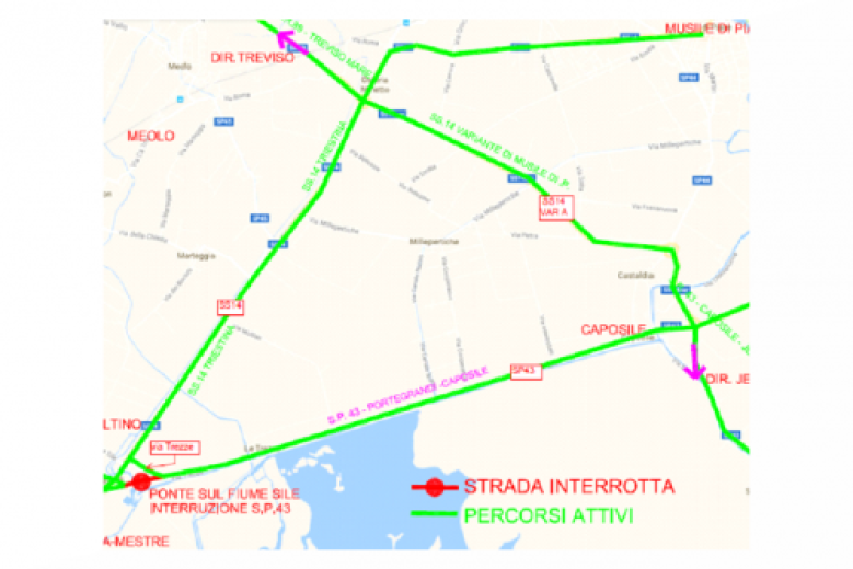 Interruzione al traffuico lungo la SP 43 Interruzione al traffuico lungo la SP 43